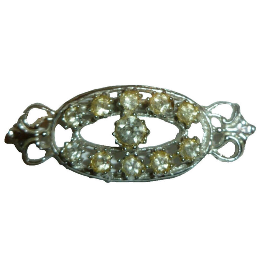 Vintage Brooch Pin‎ Silver Tone Rhinestones Small Delicate